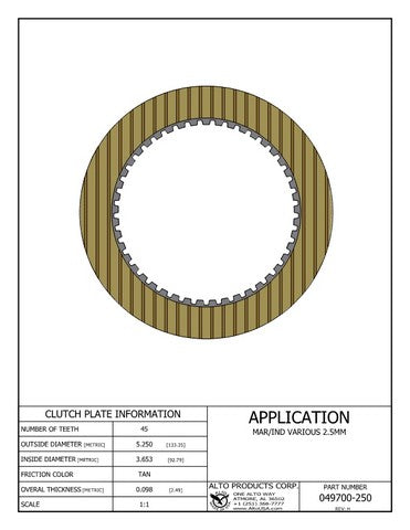 Friction Alto Products 049700-250