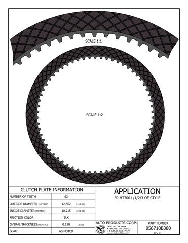 Friction Alto Products 056710B380