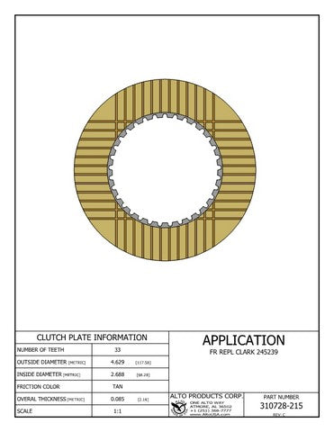 Friction Alto Products 310728-215