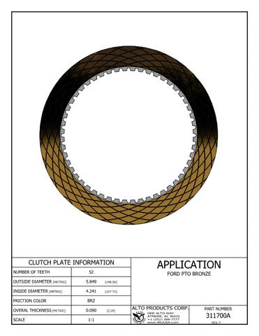 Friction Alto Products 311700A