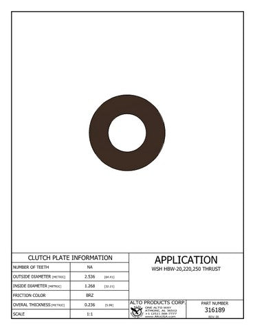 Gasket Overhaul Kit Component Alto Products 316189