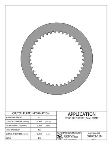 Steel Clutch Alto Products 320721-150