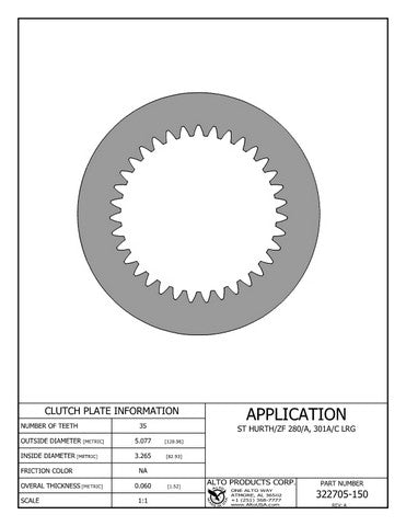Steel Clutch Alto Products 322705-150