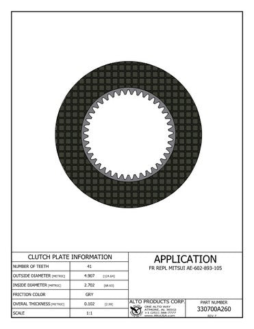 Friction Alto Products 330700A260