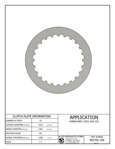 Steel Clutch Alto Products 401701-150