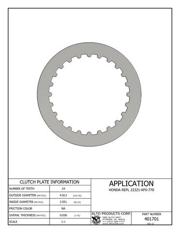 Steel Clutch Alto Products 401701