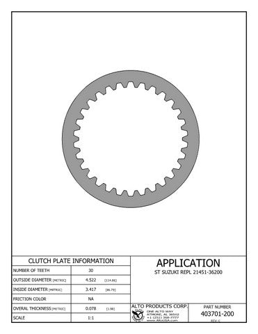 Steel Clutch Alto Products 403701-200