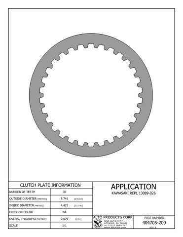 Steel Clutch Alto Products 404705-200